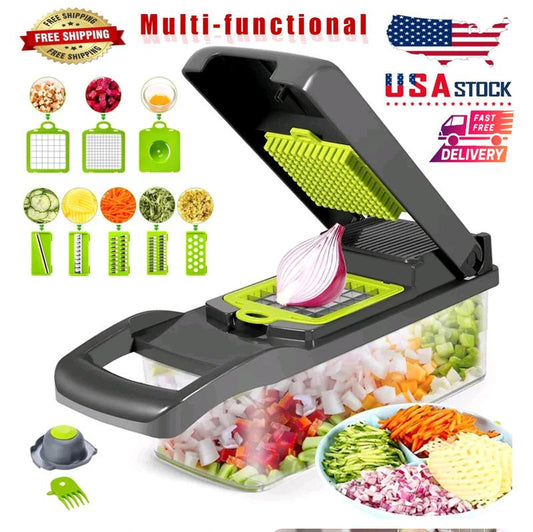 14-in-1 Professional Vegetable and Fruit Chopper, Dicer, and Slicer for Kitchen Use