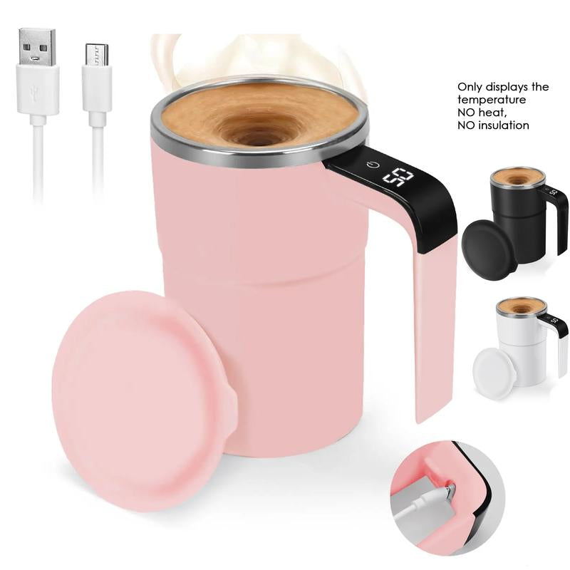 380ml Automatic Magnetic Stirring Coffee Mug with Rechargeable Electric Function and Digital Display - Ideal Gift for Family and Friends