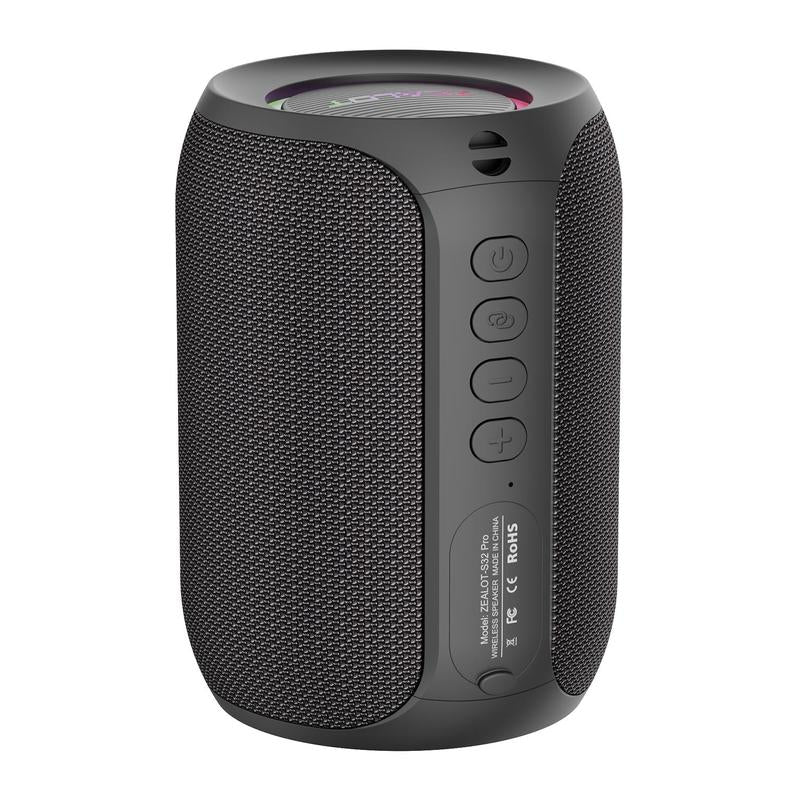 ZEALOT Wireless Bluetooth Speaker - 15W Stereo Sound with Enhanced Bass, RGB Lighting, Waterproof Design for Outdoor and Indoor Use, Perfect for Camping, Hiking, Cycling, and Gifting