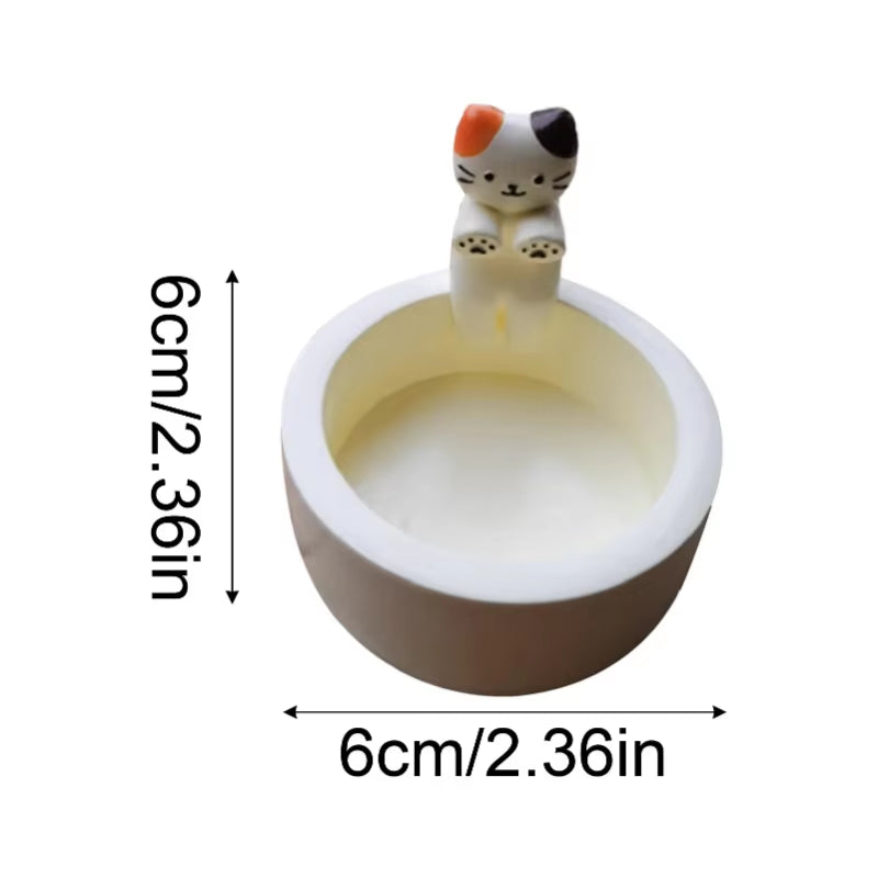 Cartoon Cat Tea Light Candle Holder - Sophisticated Decorative Accent for Home and Office