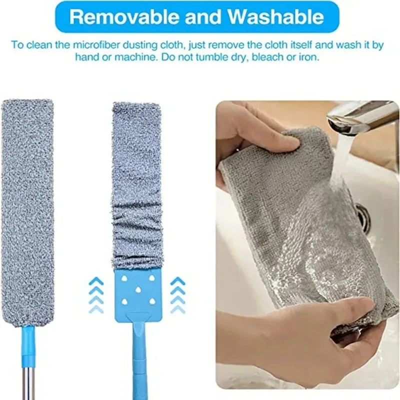 Telescopic Mop and Duster Brush for Effective Dust Removal in Hard-to-Reach Areas