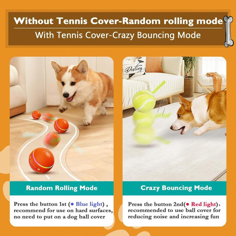 Interactive Motion-Activated Dog Ball Toy - Upgraded Durable USB Rechargeable Rolling Ball for Small, Medium, and Large Dogs