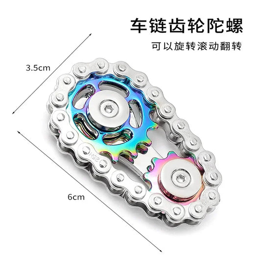 Sprocket Flywheel Metal Fidget Spinner - Stress Relief Toy for Adults and Children