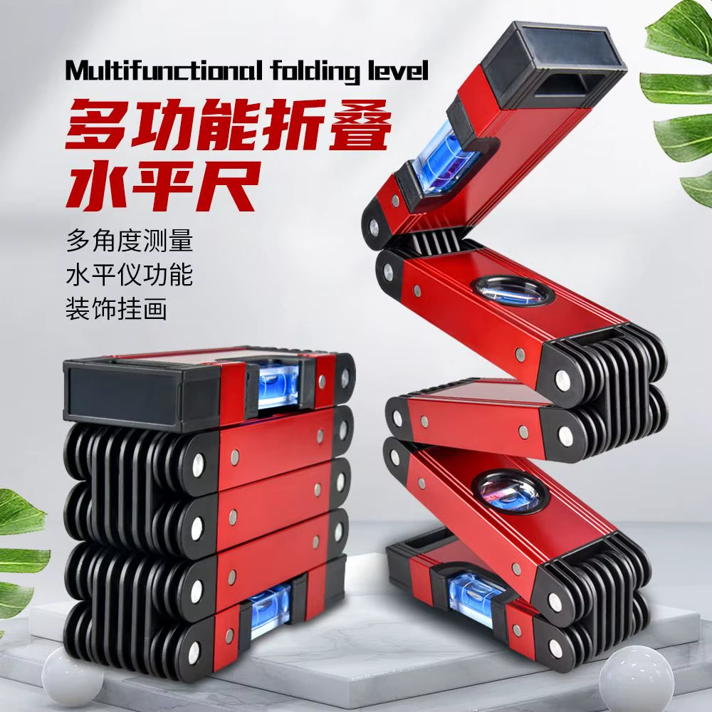 Folding Horizontal Angle Measurement Ruler with Magnetic Leveling and Durable Design, Portable Balancing Tool