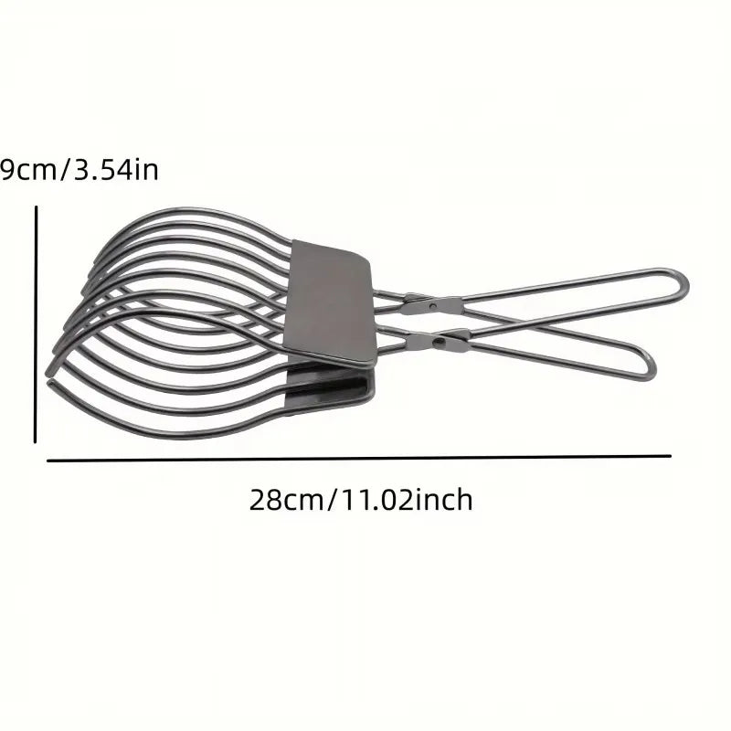 Stainless Steel Roast Beef Cutting Tongs - Multi-functional Meat and Bread Slicer with Onion and Tomato Holder - Essential Kitchen Tool for Efficient Slicing