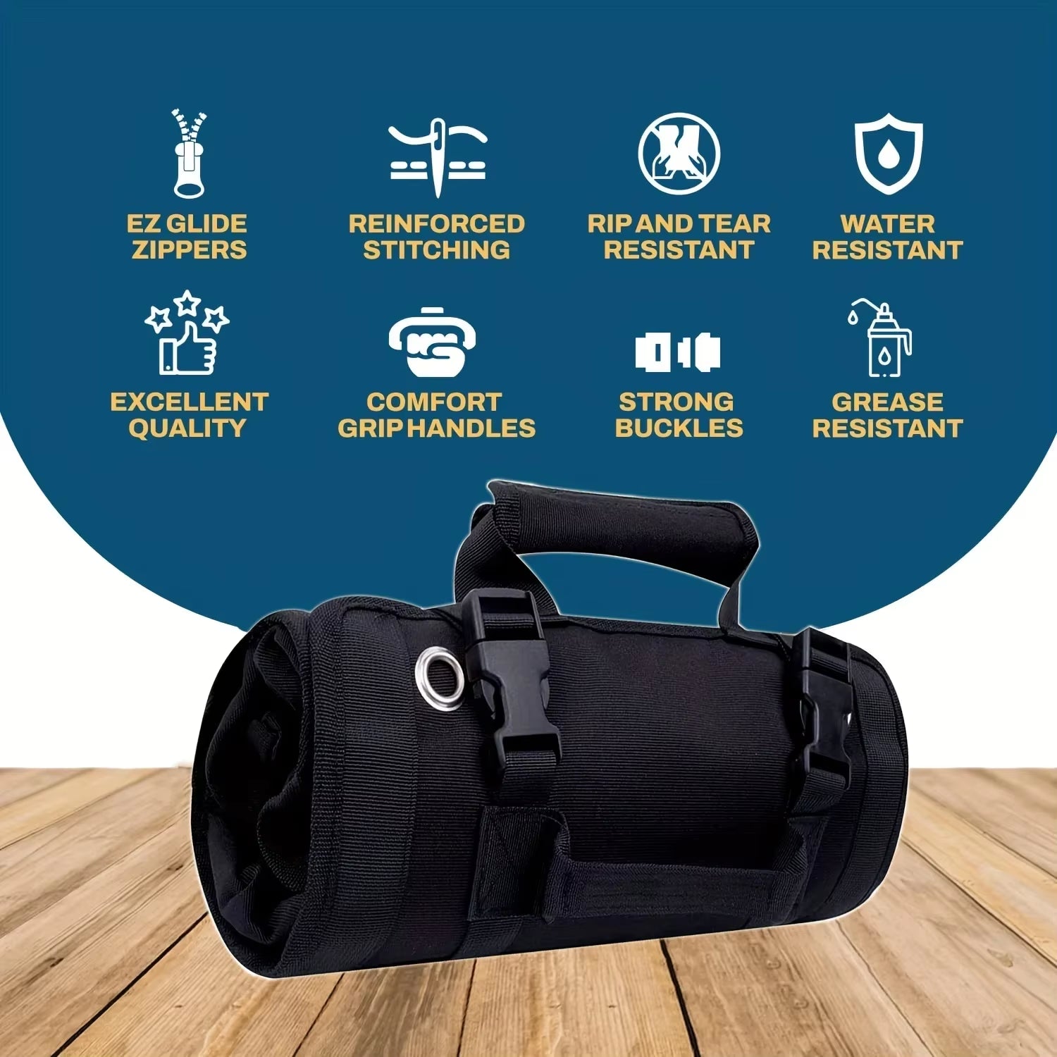 Professional Heavy-Duty Tool Bag Organizer with Removable Pouches and Six Tool Pockets