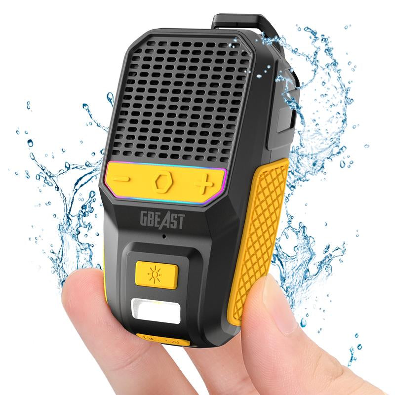 GBEAST Wearable Bluetooth Speaker with RGB Lighting, Waterproof Design, Noise Cancellation, 30-Hour Battery Life - Ideal Gift for Fathers and Husbands