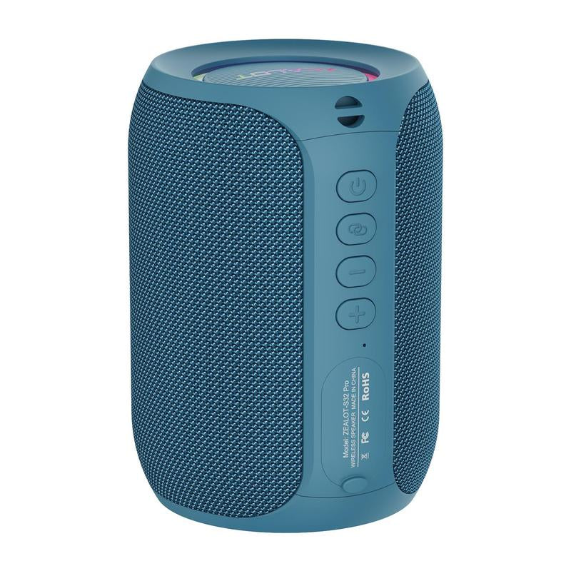 ZEALOT Wireless Bluetooth Speaker - 15W Stereo Sound with Enhanced Bass, RGB Lighting, Waterproof Design for Outdoor and Indoor Use, Perfect for Camping, Hiking, Cycling, and Gifting