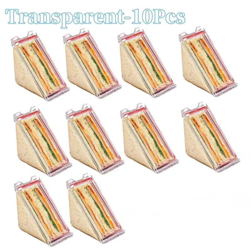 Eco-Friendly Reusable Clear Portable Triangle Sandwich Container