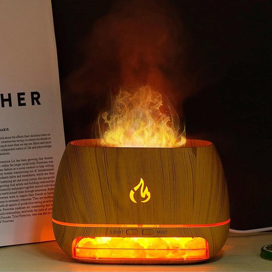 Aromatherapy Diffuser with Simulated Flame Design, 7 Color Options, USB-Powered Essential Oil Diffuser and Humidifier for Home Use